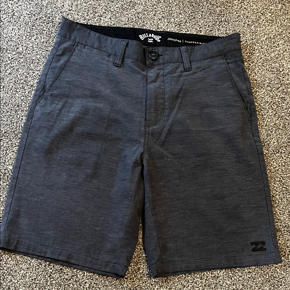 Billabong Men's Dark Blue Heather Flat Front Shorts - Dark Blue
